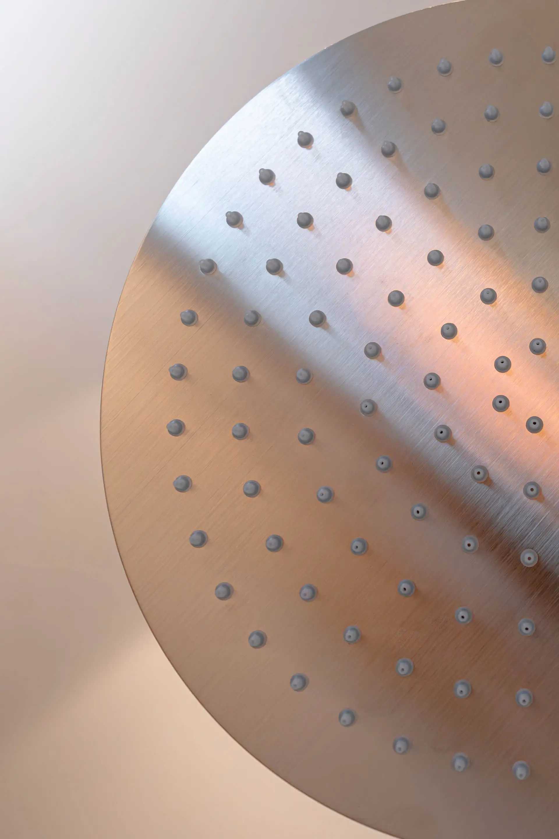 Pomme de douche en inox, détail